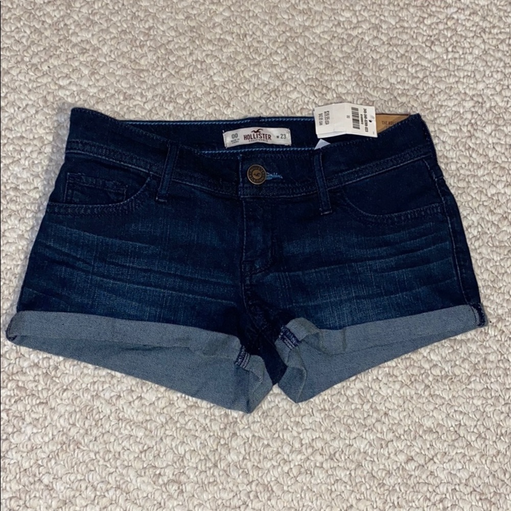 Dark Blue Hollister Jean Shorts